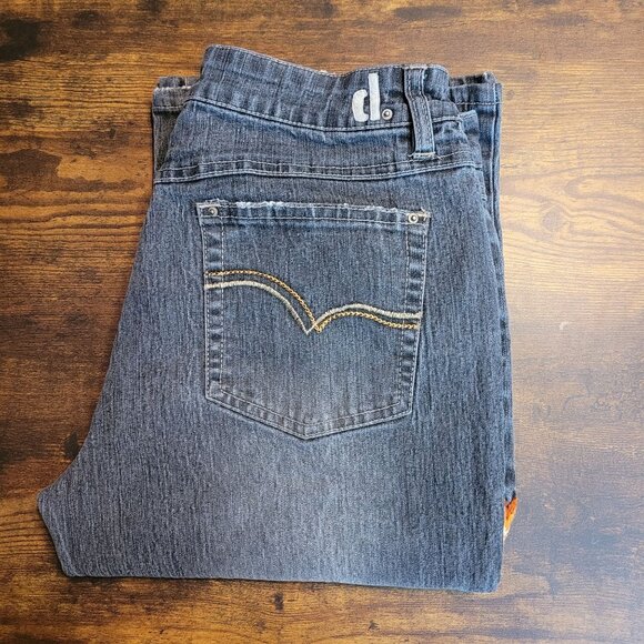 Vtg D Jeans 8 Bootcut Floral Embroidered Charcoal Black Wash Denim Boho Western - Picture 3 of 10